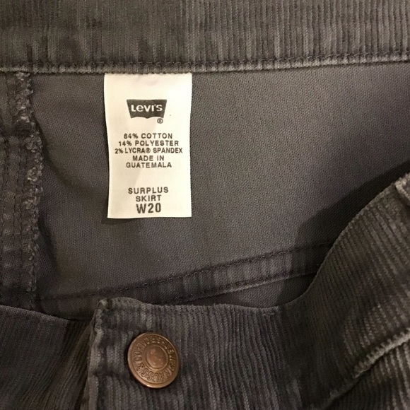 Levi’s 20W Corduroy Y2K Vintage Maxi Skirt Gray Pockets Logo 43” Waist - Picture 11 of 14